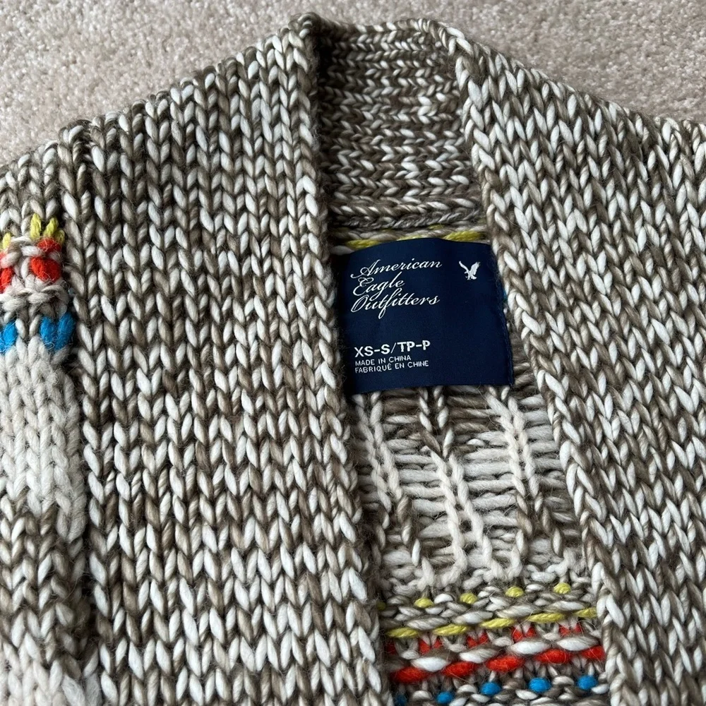 American Eagle Open Front Oversized Short Sleeved Cardigan Size XS/S Like New - Picture 3 of 6